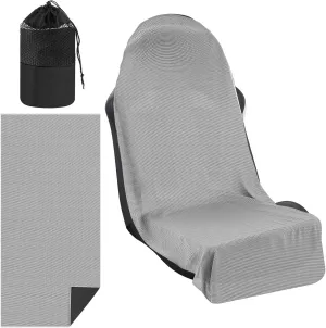 Cooling Car Seat Towel Covers with Storage Bag Seat Post Workout Sweat Washable Cover Non Slip for Car Towel for Dog Pet Workout Outdoor Sport Activitie (Light Gray)