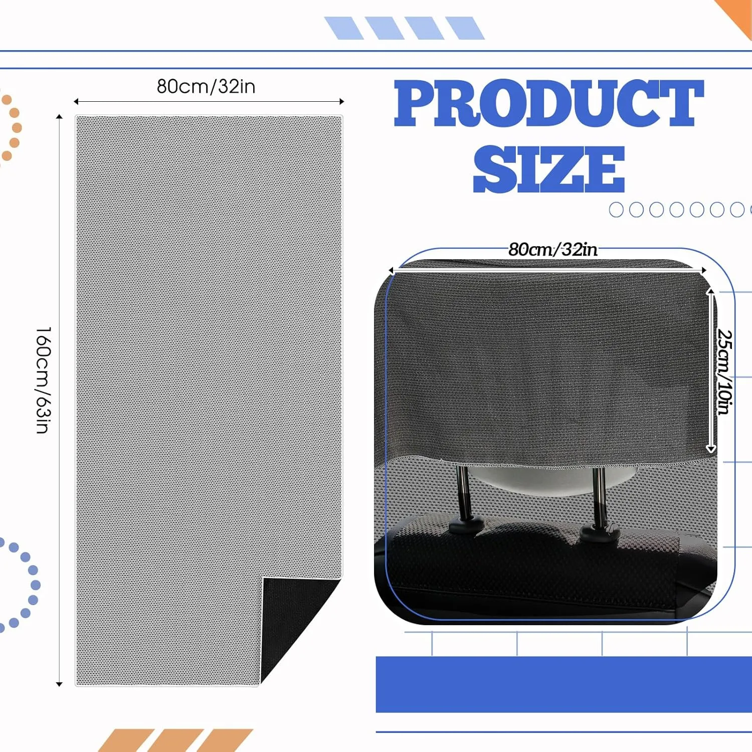 Cooling Car Seat Towel Covers with Storage Bag Seat Post Workout Sweat Washable Cover Non Slip for Car Towel for Dog Pet Workout Outdoor Sport Activitie (Light Gray)