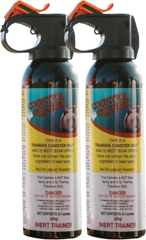 Counter Assault Practice Bear Spray - Training Bear Deterrent Spray - Bear Pepper Spray Without Active Ingredients for Demonstrations, Practice & More - 8.1 oz (2 Pack)