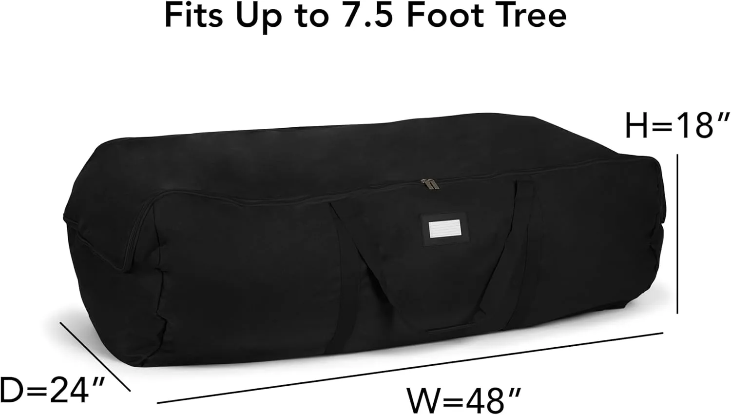 Covermates Keepsakes Garland Duffle Bag – Durable Polyester, Reinforced Handles, Fits up to 25 Foot Garland Depending on Thickness - Holiday Storage, Black