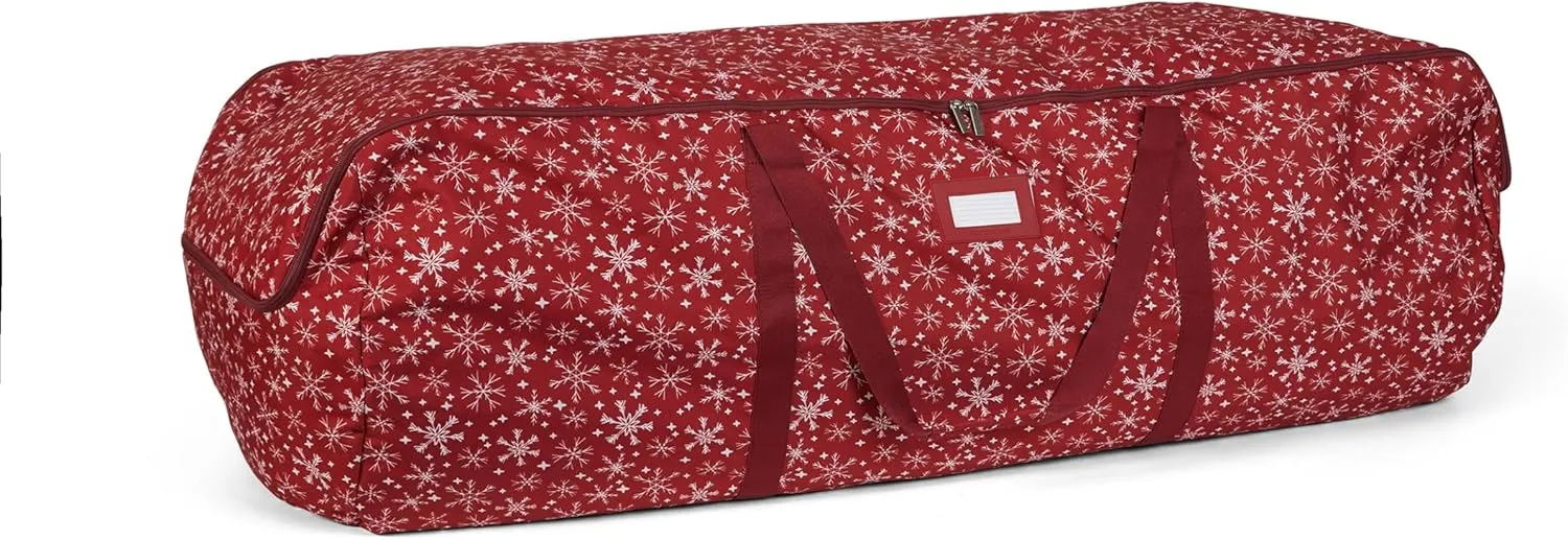 Covermates Keepsakes Garland Duffle Bag – Durable Polyester, Reinforced Handles, Fits up to 25 Foot Garland Depending on Thickness - Holiday Storage, Red Snowflake