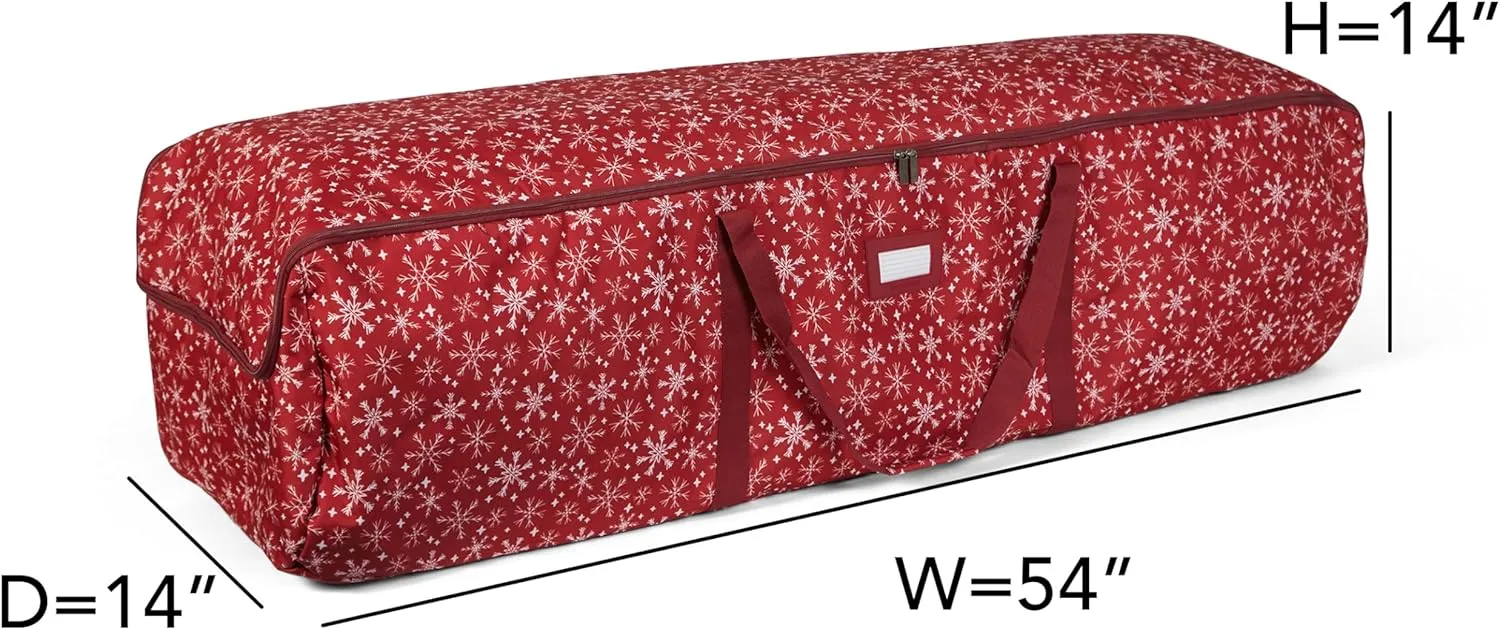 Covermates Keepsakes Garland Duffle Bag – Durable Polyester, Reinforced Handles, Fits up to 25 Foot Garland Depending on Thickness - Holiday Storage, Red Snowflake
