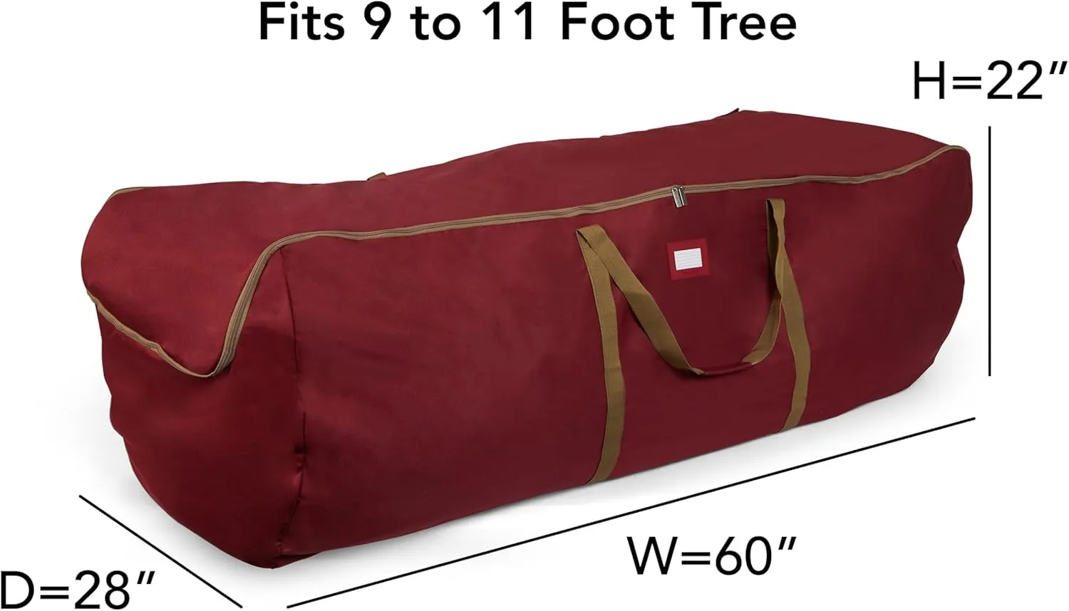Covermates Keepsakes Garland Duffle Bag – Durable Polyester, Reinforced Handles, Fits up to 25 Foot Garland Depending on Thickness - Holiday Storage, Red
