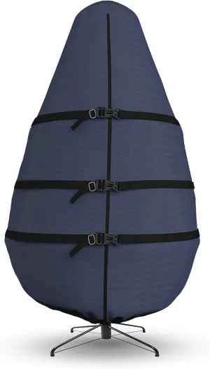 Covers & all Christmas Tree Upright Storage Bag, 8 oz Heavy Duty 600 Denier Water Repellant and UV Resistant Fabric with Buckle Straps, Zipper & Drawstrings (5’ feet, Navy Blue)
