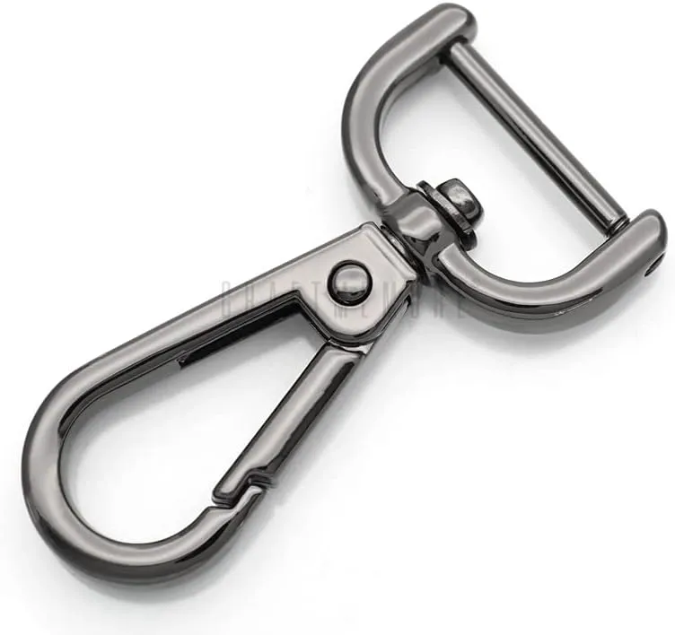 CRAFTMEMORE 2pcs Detachable Snap Hook Swivel Clasp w/Screw Bar VT493 Bag Strap Hardware Replacement (1 Inch, Gunmetal)