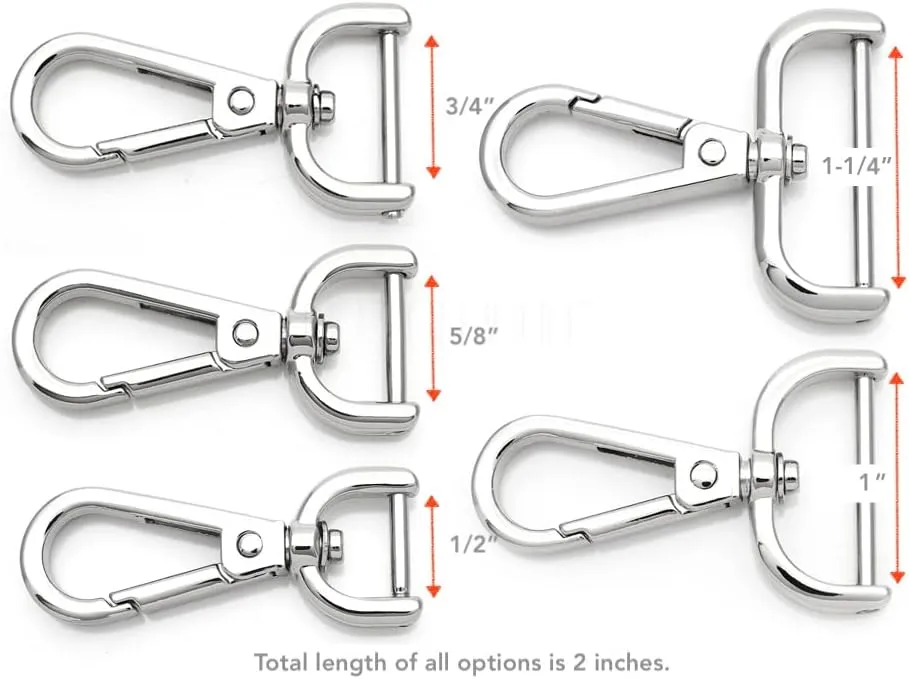 CRAFTMEMORE 2pcs Detachable Snap Hook Swivel Clasp w/Screw Bar VT493 Bag Strap Hardware Replacement (1 Inch, Gunmetal)