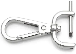 CRAFTMEMORE 2pcs Detachable Snap Hook Swivel Clasp w/Screw Bar VT493 Bag Strap Hardware Replacement (5/8 Inch, Silver)