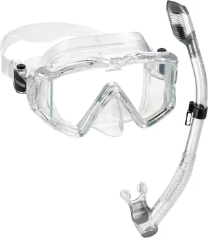 Cressi Panoramic Wide View Mask & Dry Snorkel Kit for Snorkeling, Scuba Diving - Pano 3 & Supernova Dry: Designed in Italy