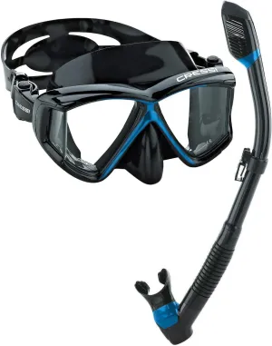 Cressi Panoramic Wide View Mask & Dry Snorkel Kit for Snorkeling, Scuba Diving - Pano 4 & Supernova Dry: Designed in Italy