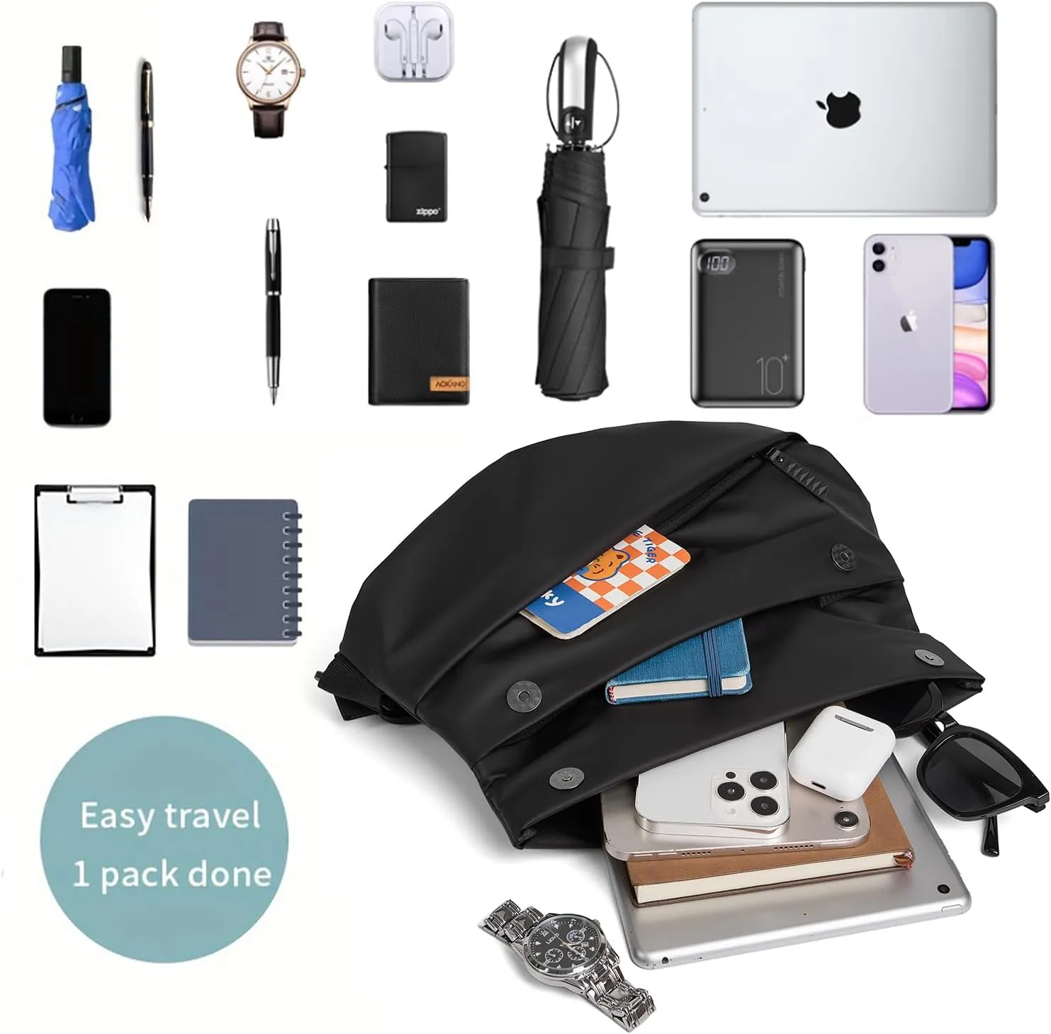 Cross-body Bag - Quick Access, Expandable, Multipurpose Crossbody Bag Waterproof Chest Shoulder Backpack Casual Daypack for Travel Work