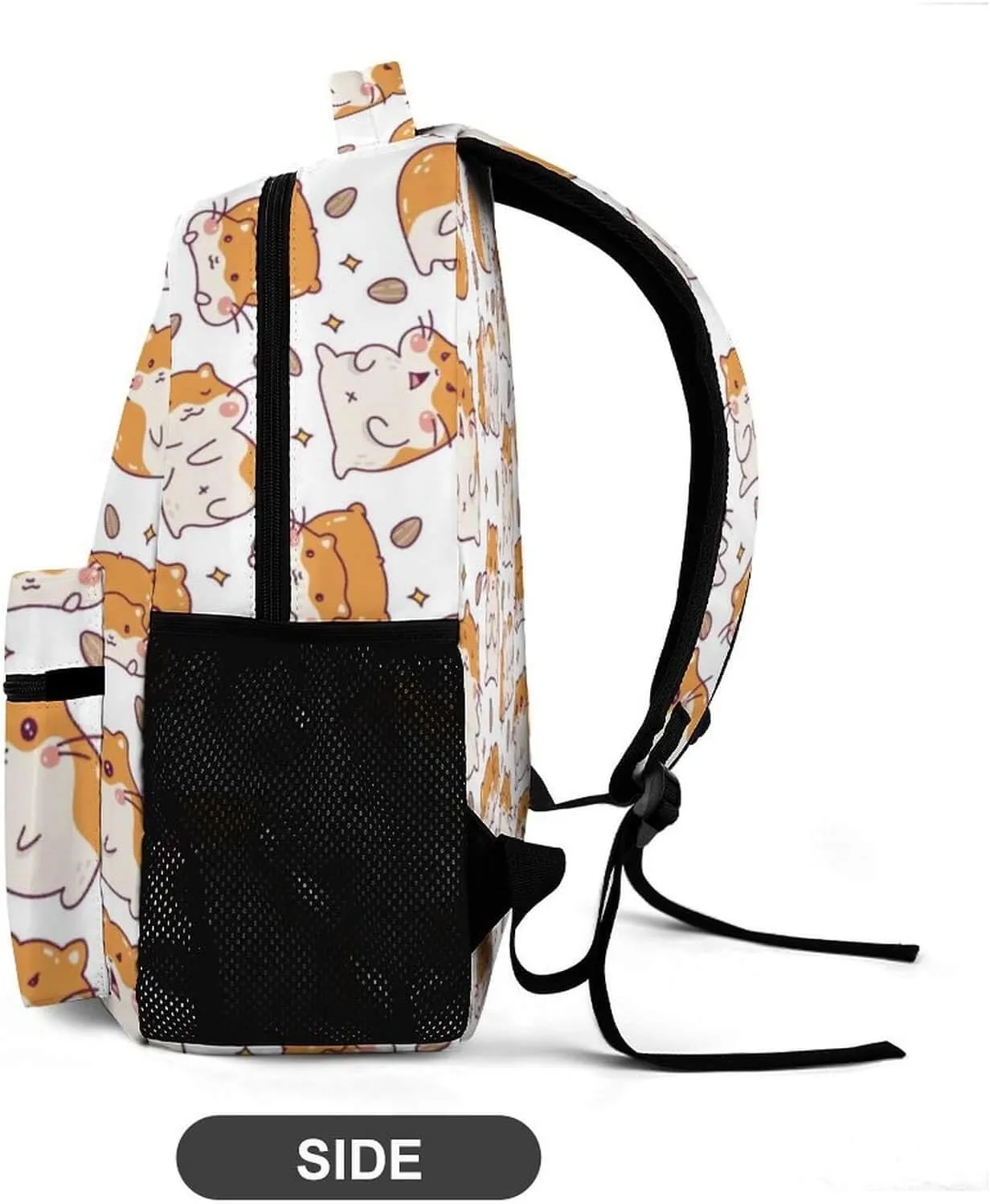 Custom Hamster School Backpack for Kids Girls Boys, 16 Inch Cute Hamsters Themed Bookbag, Personalized School Backpack for Students Children, Lightweight, Large Capacity