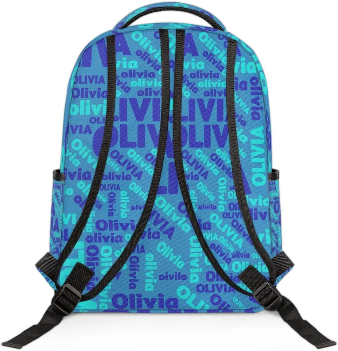 Custom Name Laptop Backpack Lightweight Personalized Shoulder Bag Backpack for Women Men Waterproof Casual Daypack Laptop Bag 16.1in, Blue