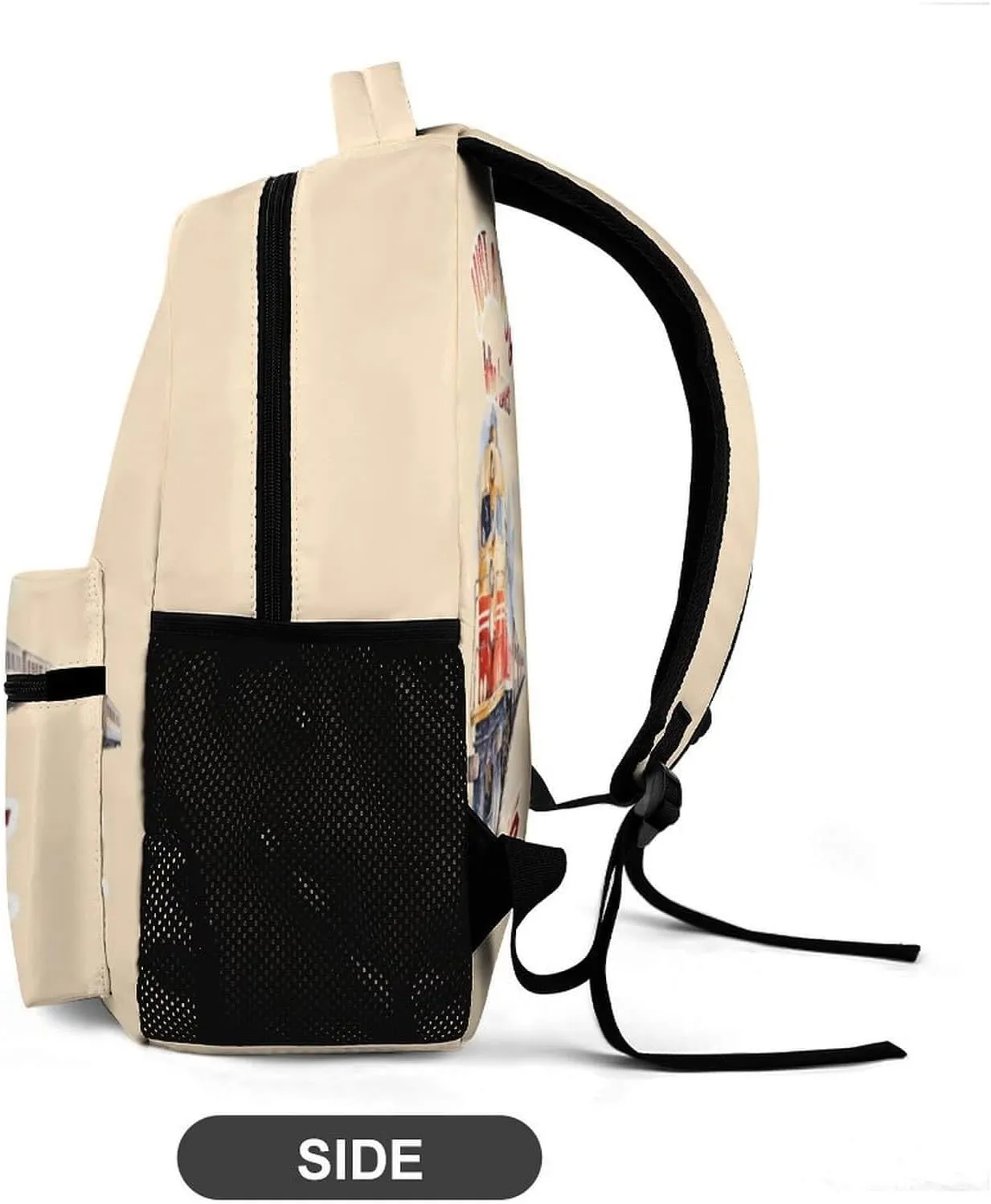 Custom Train School Backpack for Kids Girls Boys, 16 Inch Cute Train Themed Bookbag, Personalized School Backpack for Students Children, Lightweight, Large Capacity