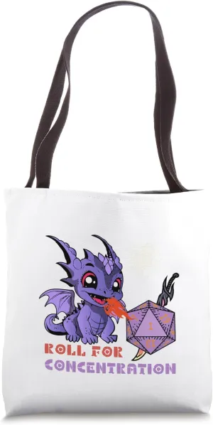 Cute ADHD&D Roll For Concentration Neurodiversity Apparel Tote Bag