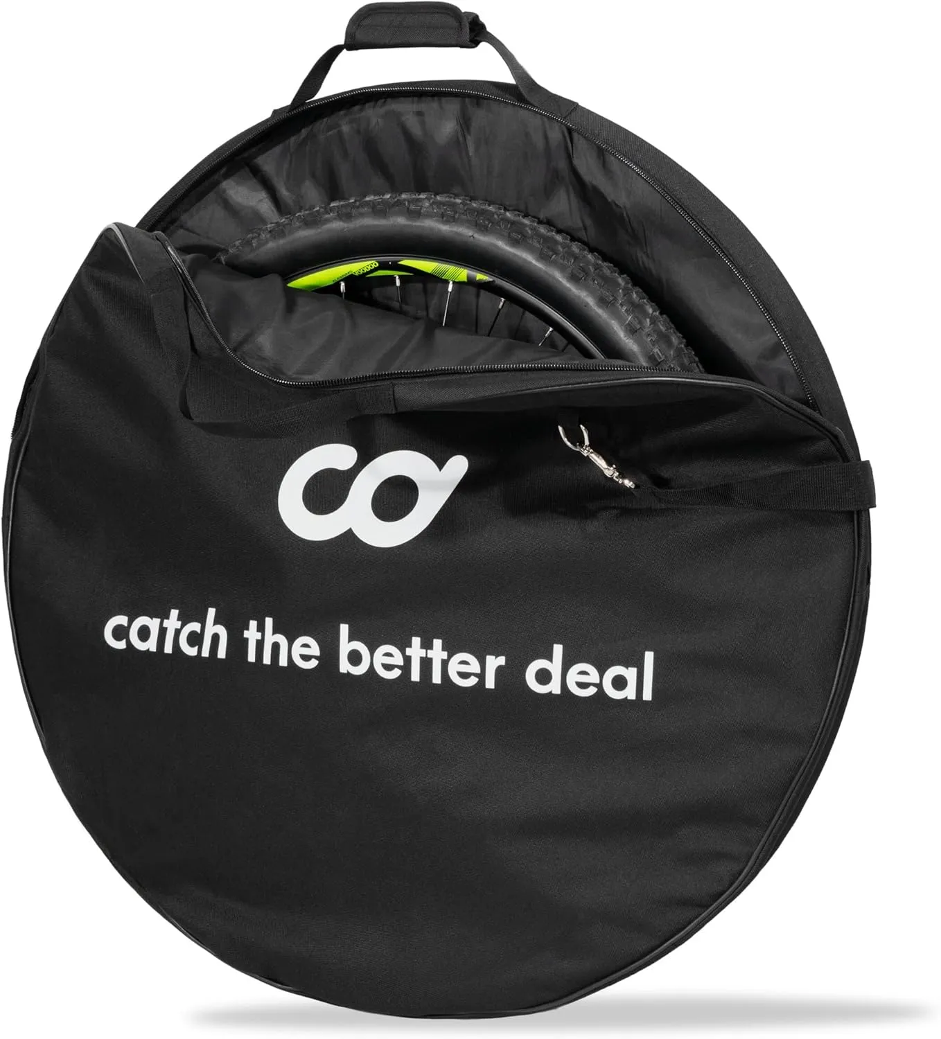 CyclingDeal Bike Bicycle Wheel Bag - Soft Foam Padded for 700c Road Bike & 26" 27.5" 29" MTB Wheel Set - Quality Nylon 600D with Detachable Shoulder Strap - Single Wheel Bag