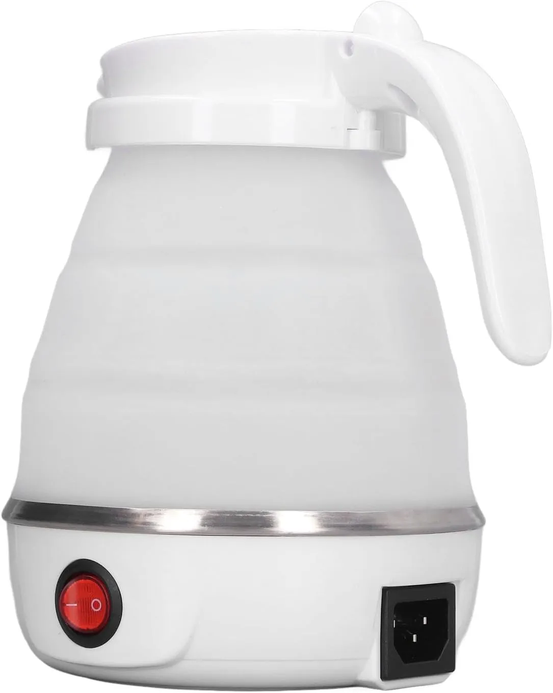 DAUZ Folding Electric Kettle, US Plug 110V 400W Collapsible Hot Water Kettle with Detachable Power Cord for Desktop (White)