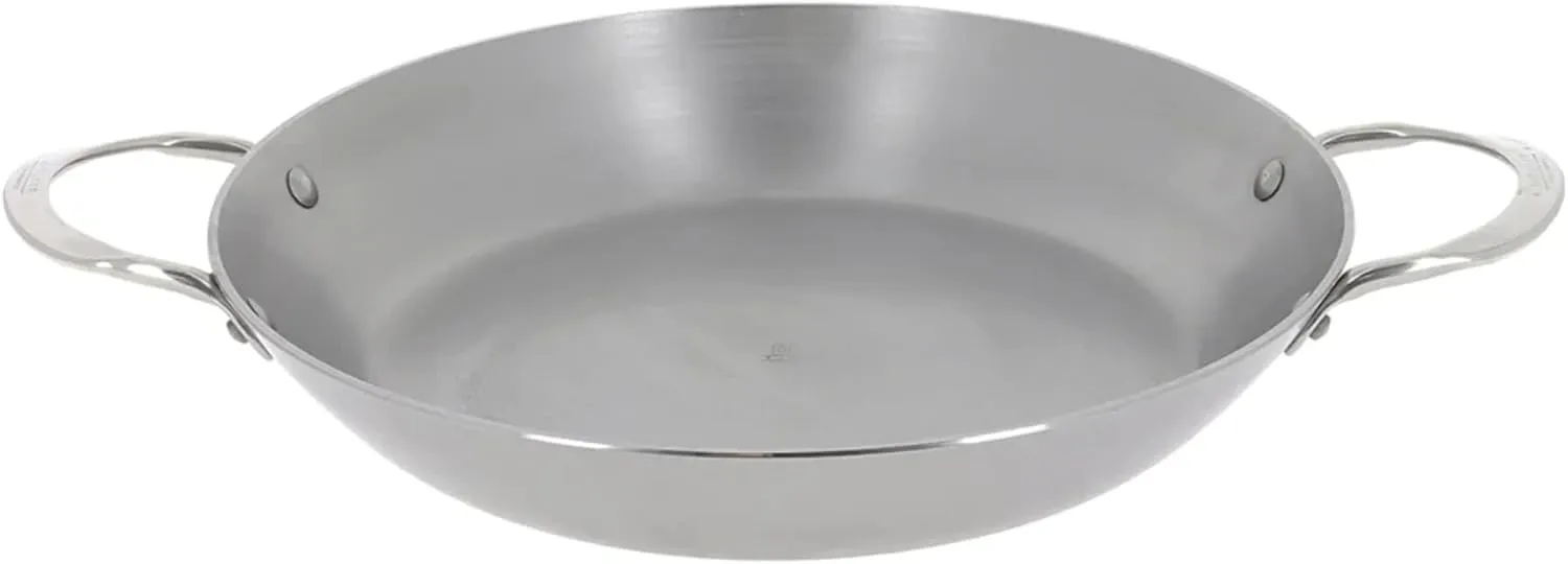 De Buyer MINERAL B Carbon Steel Paella Pan - 12.5” Diameter, 9.25” Cooking Surface - Multipurpose Pan for Stovetop & Oven - PFAS, PFOA & PFOS Free - Made in France