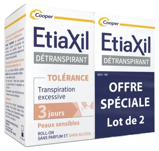 Detranspirant Underarms Sensitive Skin Roll-on Lot 2 x 15 ml