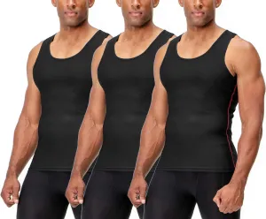 DEVOPS 3 Pack Men's Muscle Dry Fit Compression Tank Top