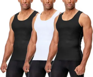 DEVOPS 3 Pack Men's Muscle Dry Fit Compression Tank Top