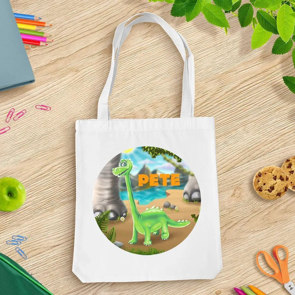 Dinosaur White Tote Bag