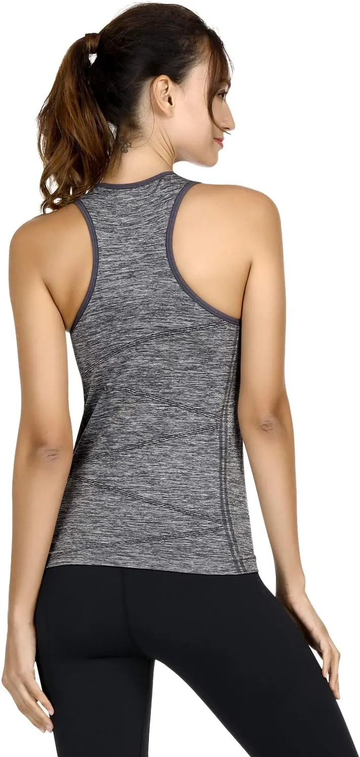 Disbest Yoga Tank Top, Women's Performance Stretchy Quick Dry Sports Workout Running Top Vest with Removable Pads