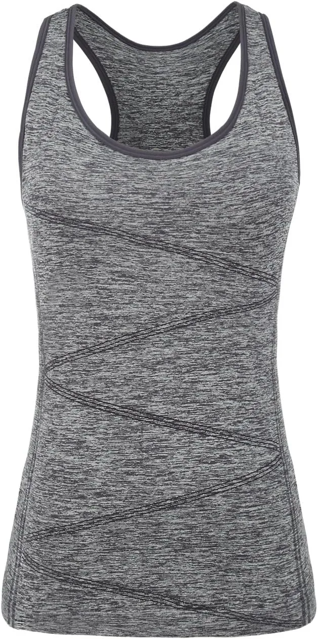 Disbest Yoga Tank Top, Women's Performance Stretchy Quick Dry Sports Workout Running Top Vest with Removable Pads