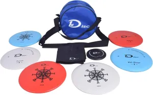 Disc Golf Set, Disc Golf Starter Set with Disc Golf Starter Bag,2 PCS Putter, 2 PCS Mid-Range, 2 PCS Driver, 1 Mini disc, 1 Towel