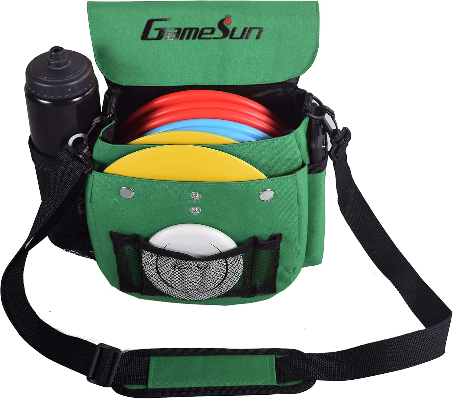 DISC Golf Set-Includes 1pc Heavy Duty Nylon Carry Bag, 2pcs Drivers, 2pcs Mid-Ranges, 2pcs Putters, 1pc Mini Disc Marker, 1pc 12”x12” Embroider Logo Black Towel and 1pc Gift Color Box