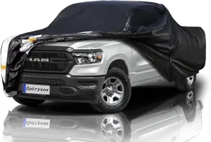 Dodge Ram 1500 Truck Cover Custom Fit 2009-2025 Crew Cab SB (5.75') with Door Zipper, 12 Layers Full Exterior Pickup Truck Cover Waterproof All Weather, for Wind Dust Sun and UV Protection.
