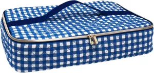 Draper James Insulated Casserole Carrier for Hot and Cold, Quilted with Handle for 16x10 Pan, Riviera Blue Gingham