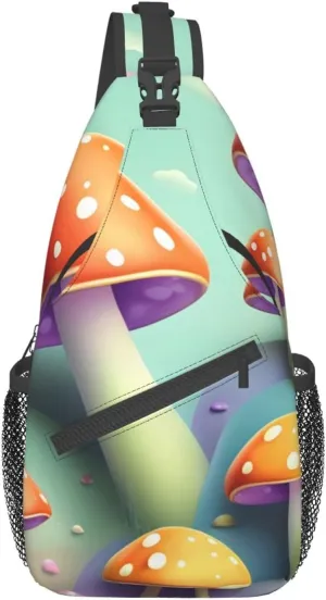 Dreamy Little Mushroom Pattern Outdoor Hiking Backpack > Suitable For Men And Women Riding Strong And Sturdy High Storage Capacity Daily Travel
