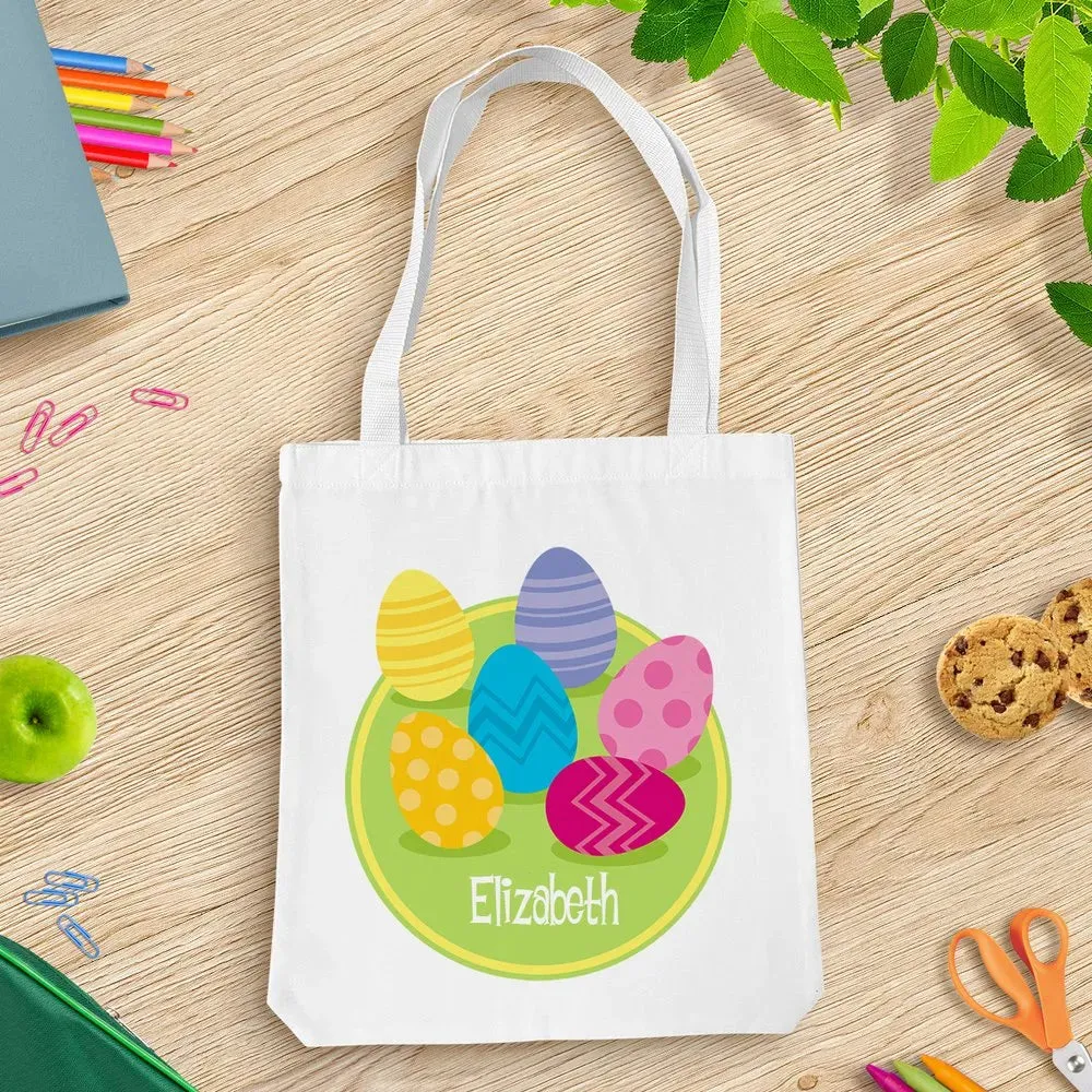 Easter Eggs White Tote Bag
