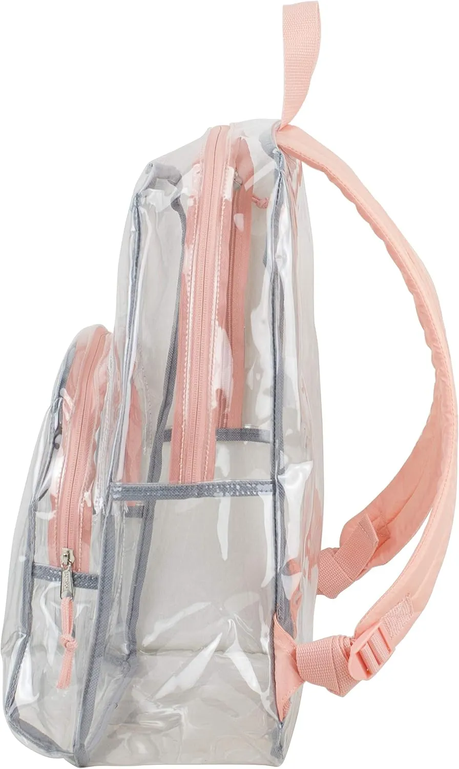 Eastsport Clear Backpack Heavy Duty Lightweight Large Transparent Bag For Hiking, Cycling, Sport, Travel, College, Workplace Security Check, Rose Gold Pink