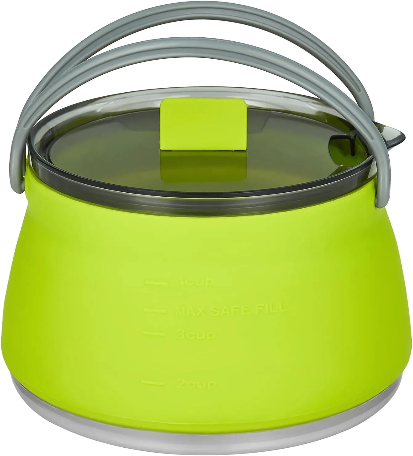 EEZEE 1L Collapsible Camping Kettle Portable Travel Kettle Folding Silicone Camping Cook Pot Foldable Compact Hiking Water Boiler with Lid BPA-Free Backpacking Pot