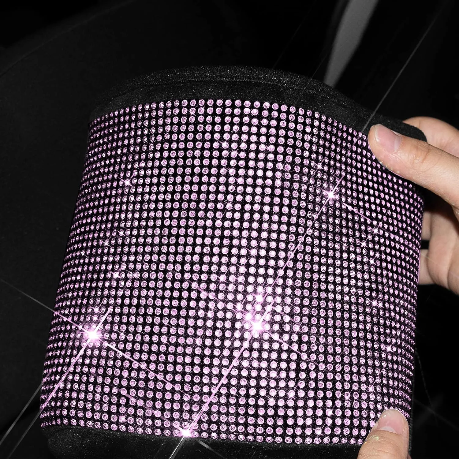 eing Car Seat Organizer Premium Seat Back/Front Seat Travel Caddy Bag, Bling Crystal Car Front Seat Organizer, Pratical Car Garbage Pocket Bin, Diamond Car Accessory (1 - Pack,Pink)