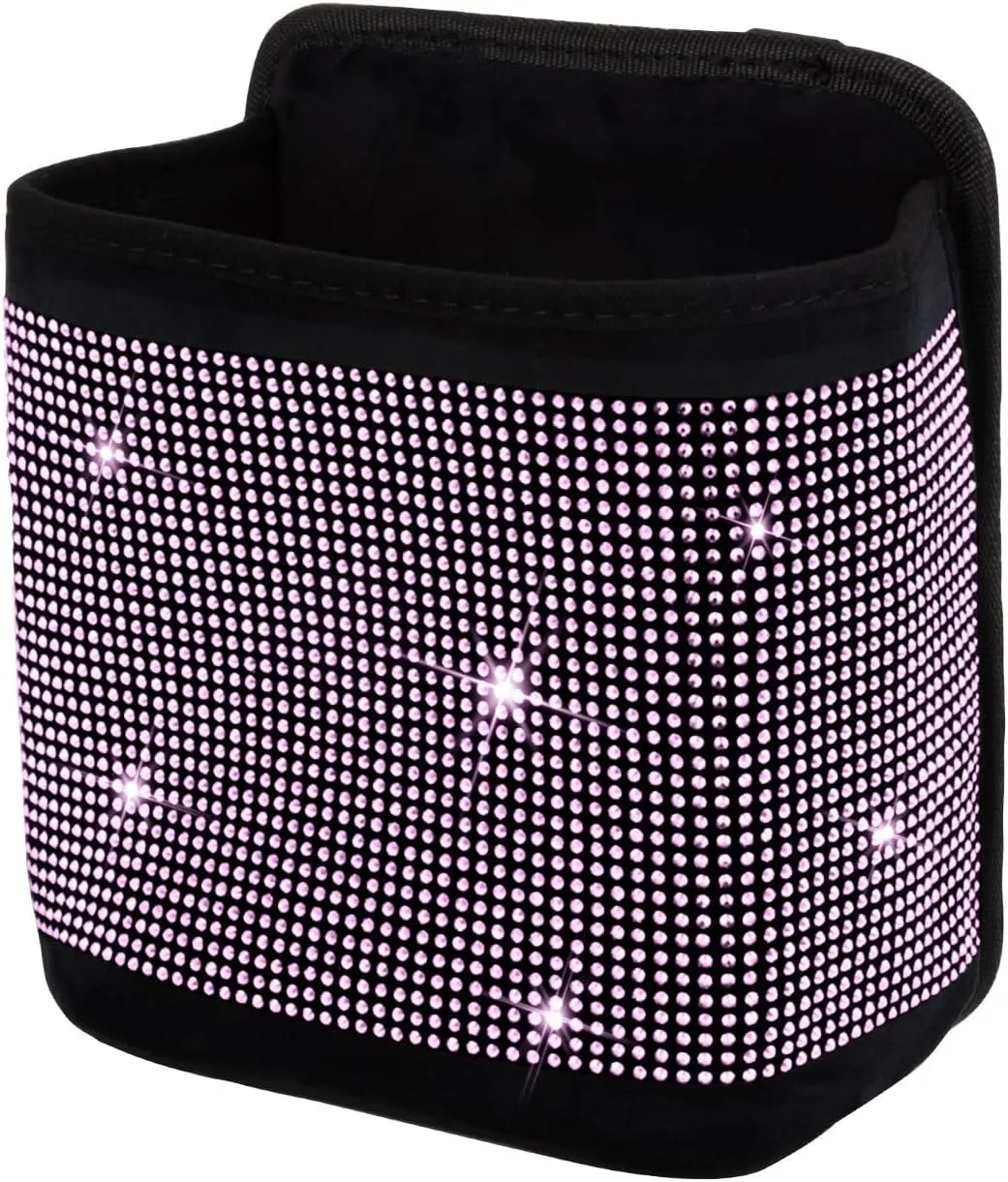 eing Car Seat Organizer Premium Seat Back/Front Seat Travel Caddy Bag, Bling Crystal Car Front Seat Organizer, Pratical Car Garbage Pocket Bin, Diamond Car Accessory (1 - Pack,Pink)