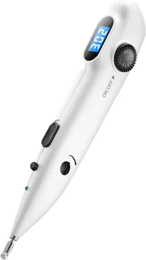 Electronic Acupuncture Pen Rechargeable Electric Meridian Pointer Excel ii lt Stimulator Acupoints Finder Acupressure Pen Automatically with 2 Massage Heads