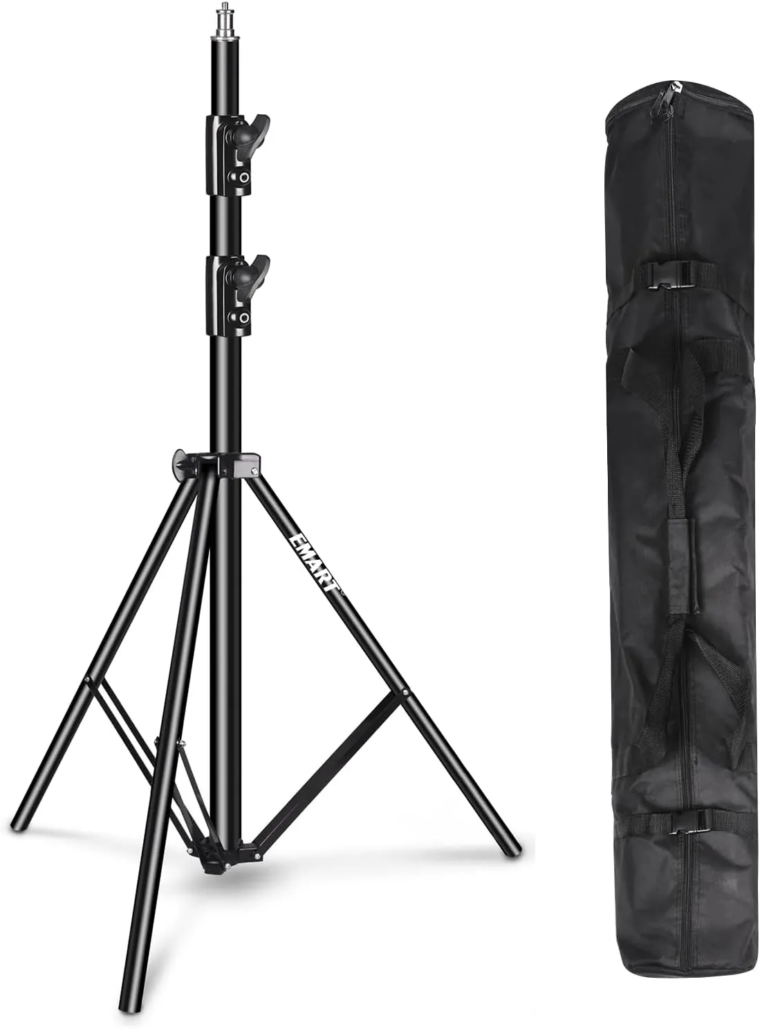 EMART Heavy Duty Light Stand 8.5ft, Spring Cushioned, Aluminum Alloy Construction, Photo Video Studio Tripod with Carrying Bag for Photography Lighting, Parabolic Softbox, Flash (1 Pack)