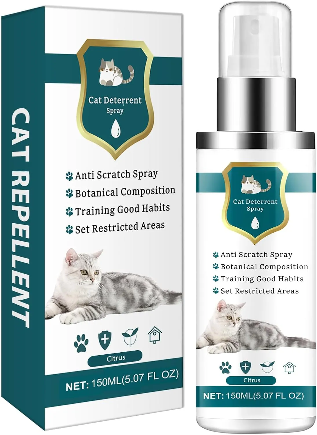 Enhanced Cat Deterrent Spray, Natural Safe Cat Repellent Indoor and Outdoor, Effective Cat Scratch Deterrent Training Aid for Furniture, Sofas, Rugs, Curtain Protection (Circus)