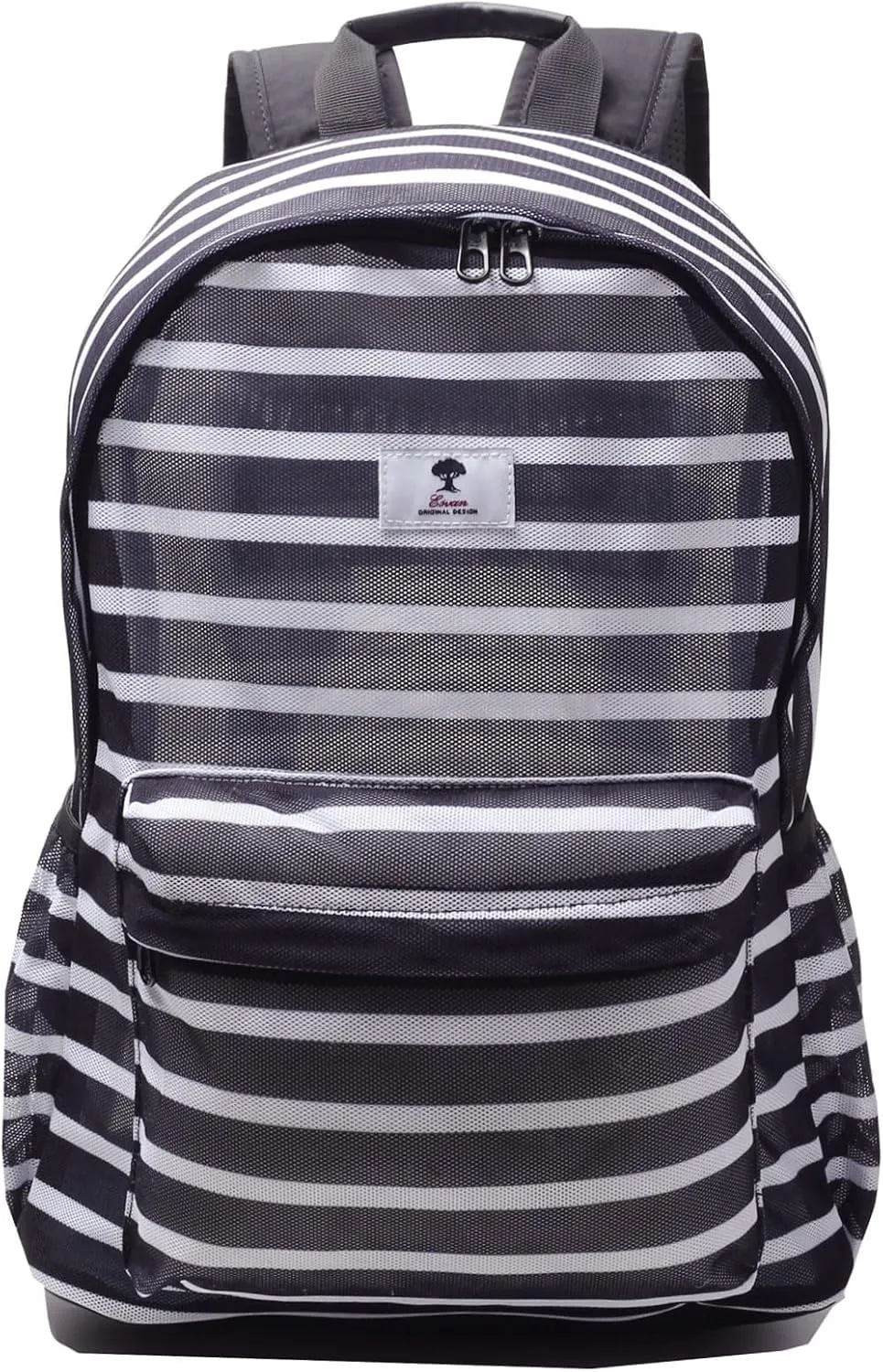 ESVAN Original Print Mesh Backpack Semi-Transparent Sackpack See Through Beach Bag Daypack Multi-Purpose Women Men Unisex