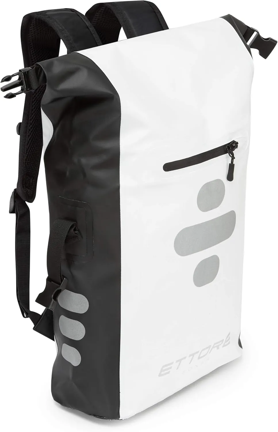 Ettore Cycling Rucksack 100% Waterproof Dry Bag - Black/White - Sonar