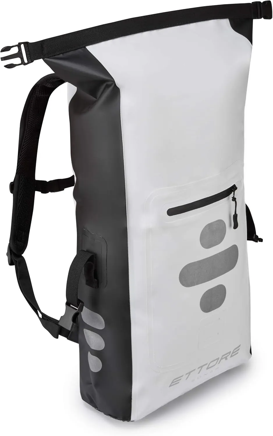 Ettore Cycling Rucksack 100% Waterproof Dry Bag - Black/White - Sonar