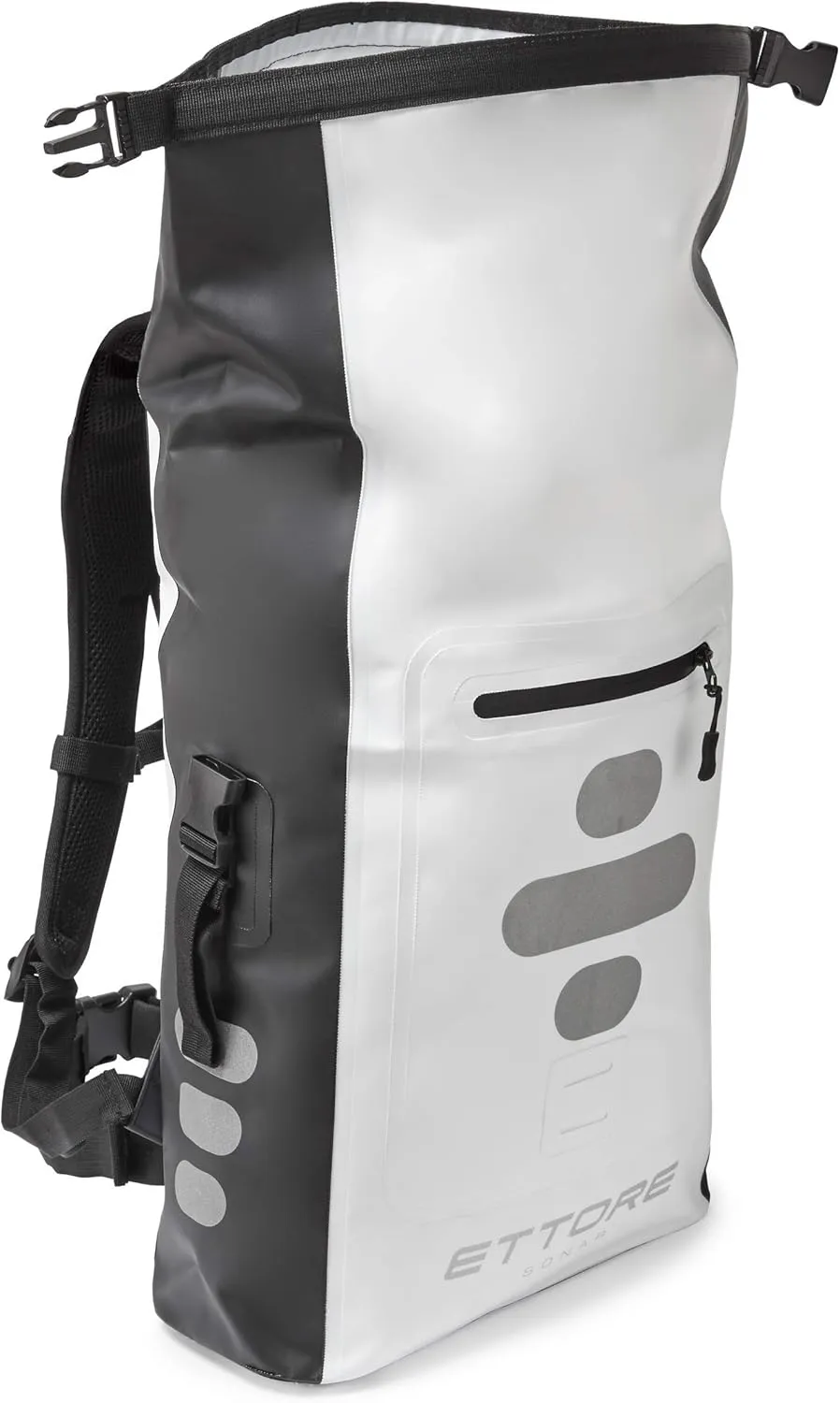 Ettore Cycling Rucksack 100% Waterproof Dry Bag - Black/White - Sonar