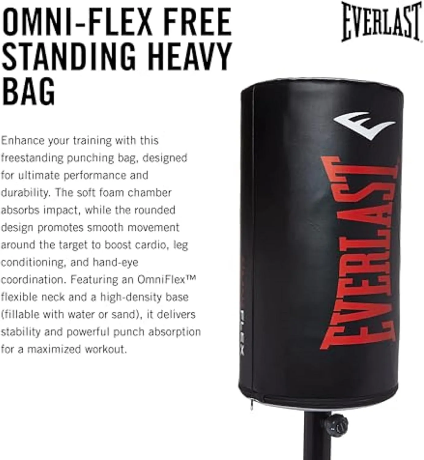 Everlast Free Standing Punching Bag - Indoor Rounded Heavy Duty Fitness Training Heavy Bag