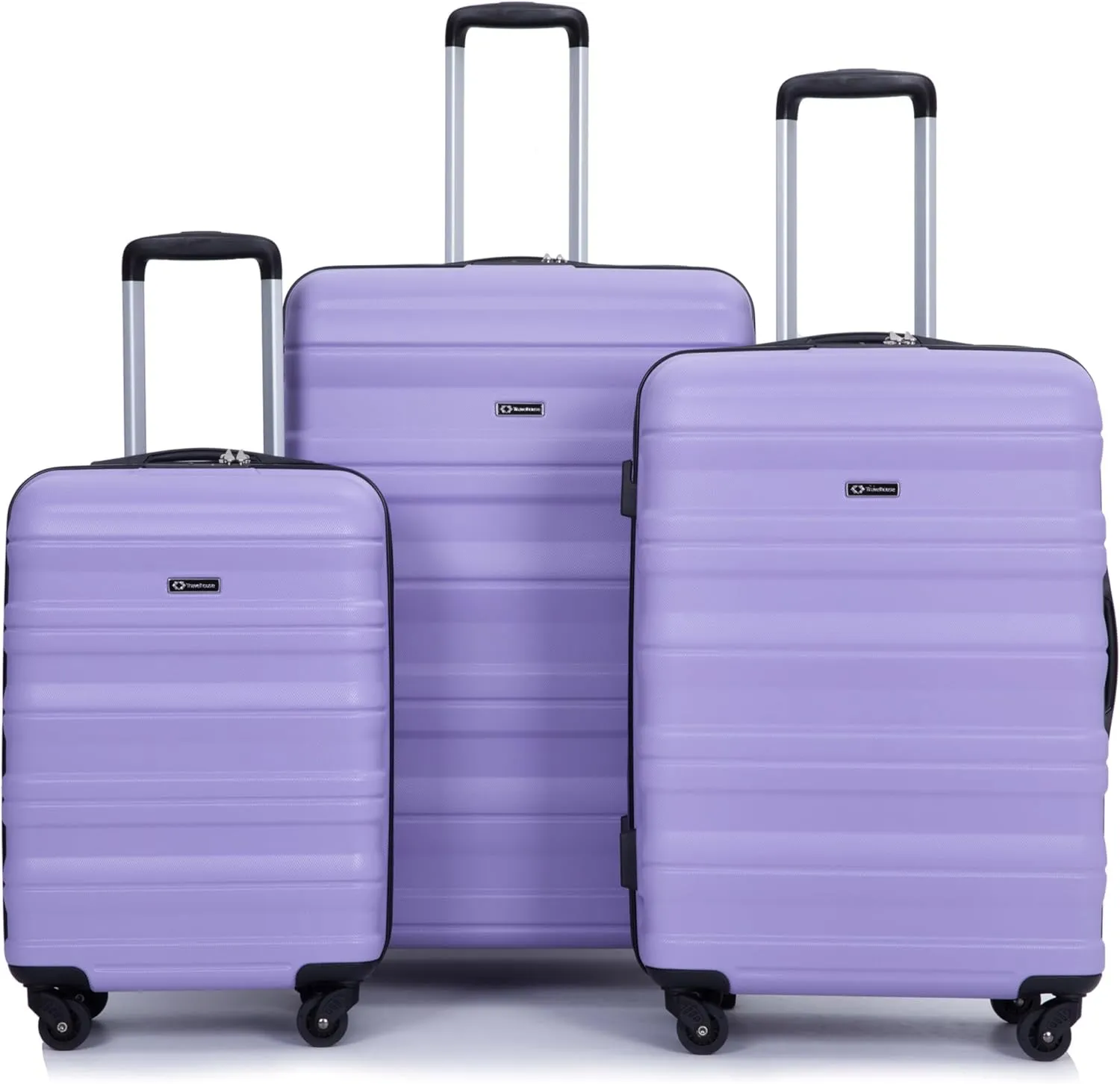 Expandable 3 Piece Luggage Sets Pc Lightweight,Durable Suitcase with Two Hooks, Spinner Wheels, Tsa Lock, (21,25,29) Purple