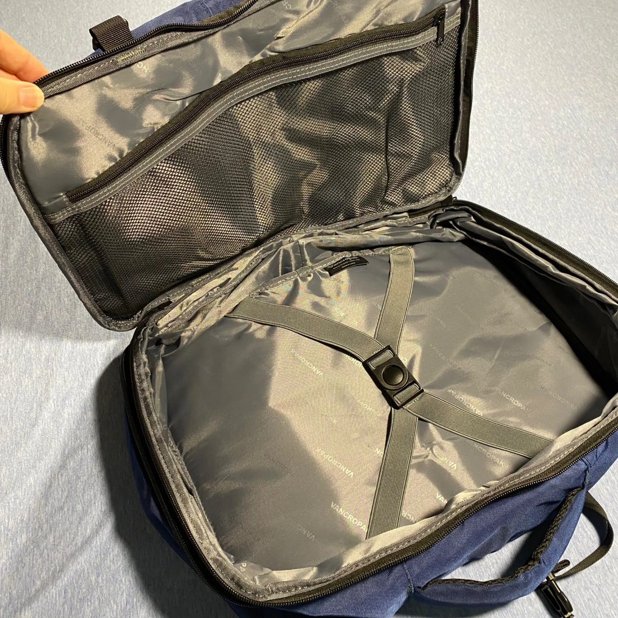 Expandable Vancropak Travel Backpack Day Bag With Multiple Compartments