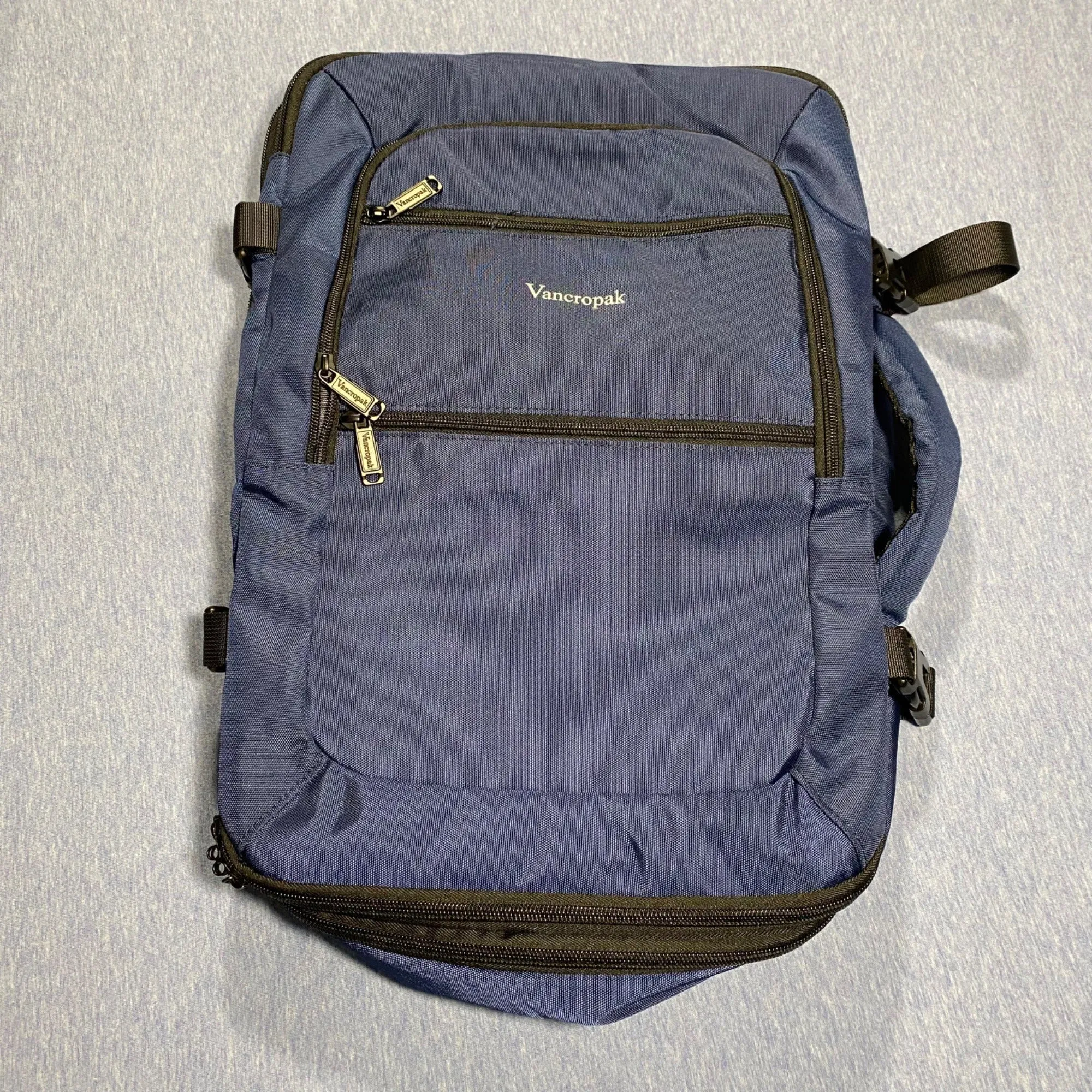 Expandable Vancropak Travel Backpack Day Bag With Multiple Compartments