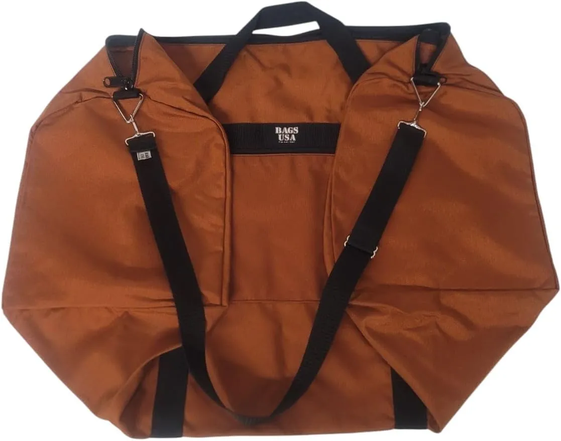 Extra Large Eagle Duffle Very Spacious Extremely Durable, Water Resistant With side pocket Made In USA. (Clay)