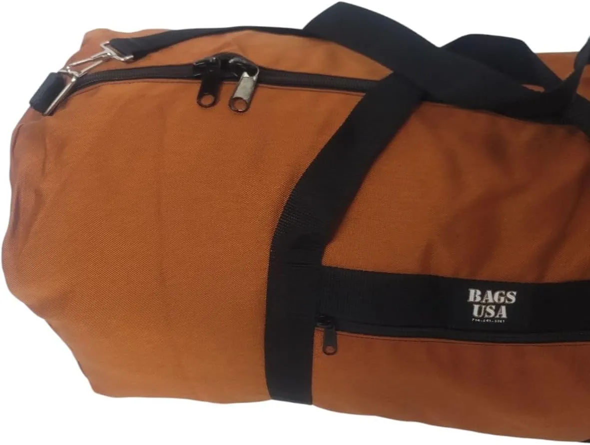Extra Large Eagle Duffle Very Spacious Extremely Durable, Water Resistant With side pocket Made In USA. (Clay)